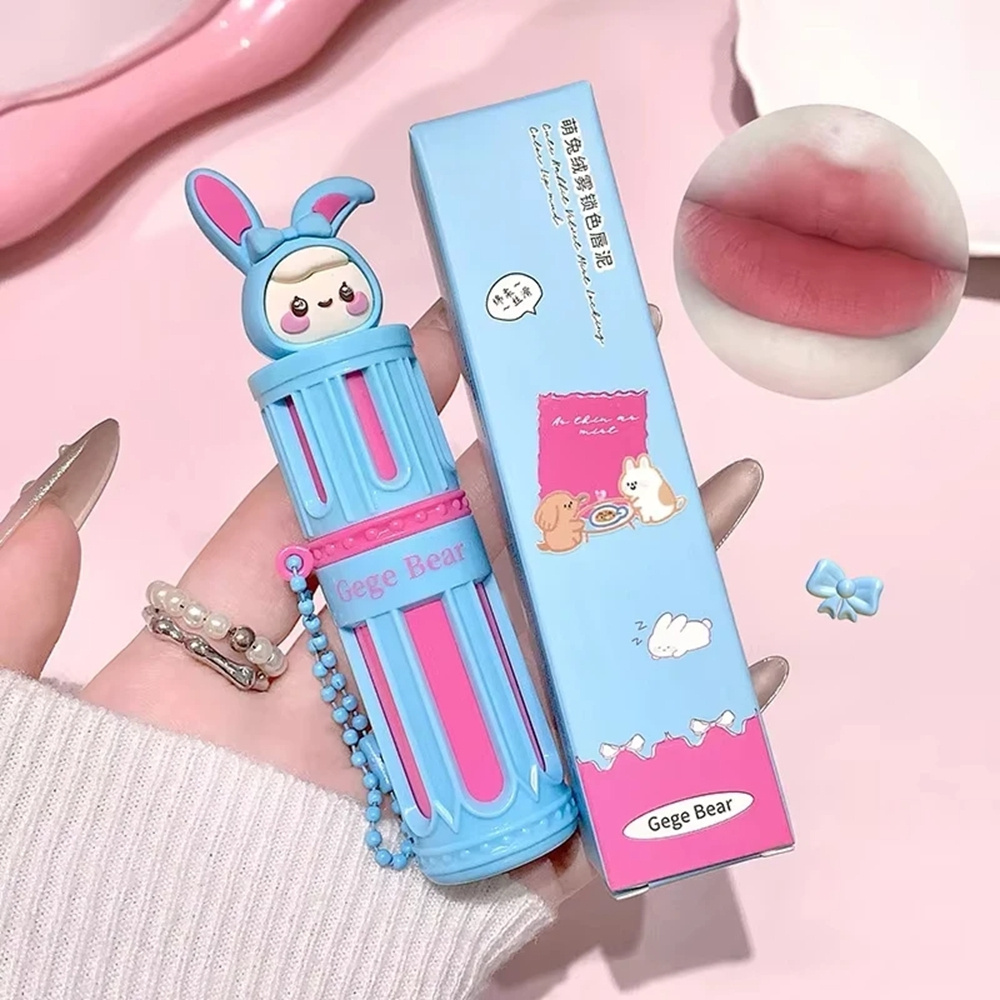 Lip Tint Korean - 漫画ベルベットミストロングラスティングリップマッドスムースマット高顔料ナチュラルジェントルリップグロス口紅ギフト化粧品