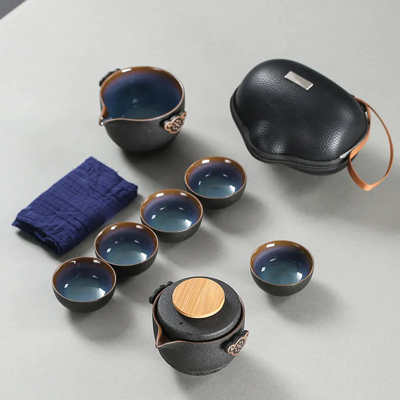 Korean Tea Set - セラミックティーポット中国風,ティーセット,磁器ティーセット,ジワイアンティーウィーン,縦型カップ,家庭用ギフト