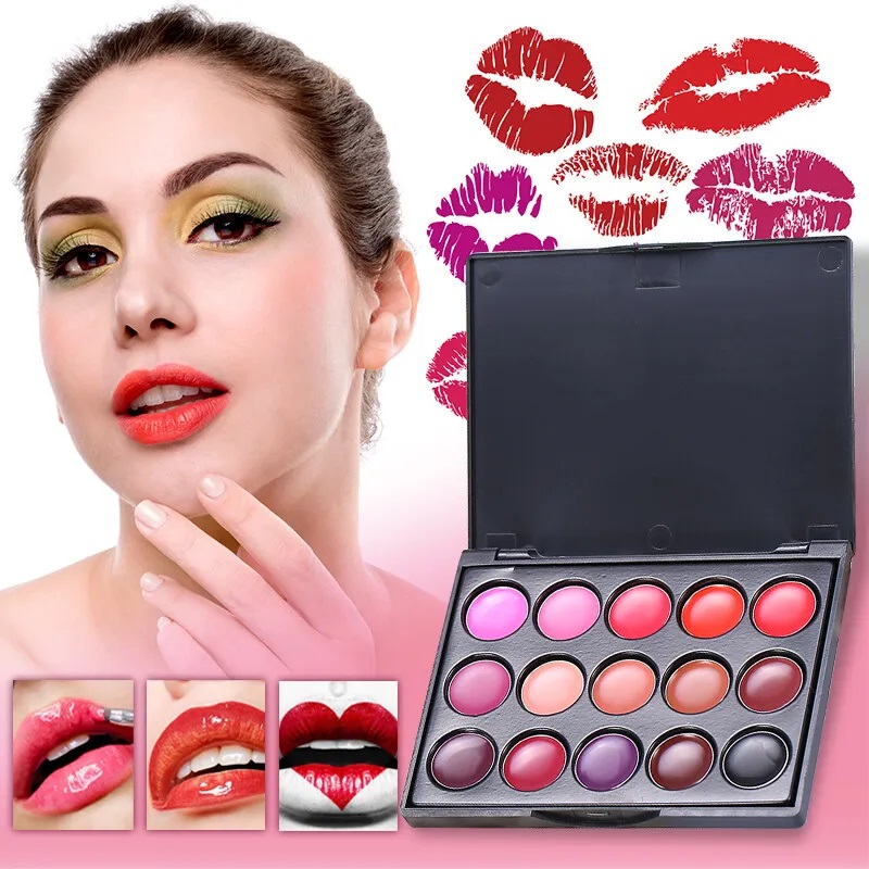 Lip Tint Korean - POPFEEL15 色の口紅パレットセット長期的なリップグロス韓国化粧品女性リップティント安くて小さな美容リップステイン