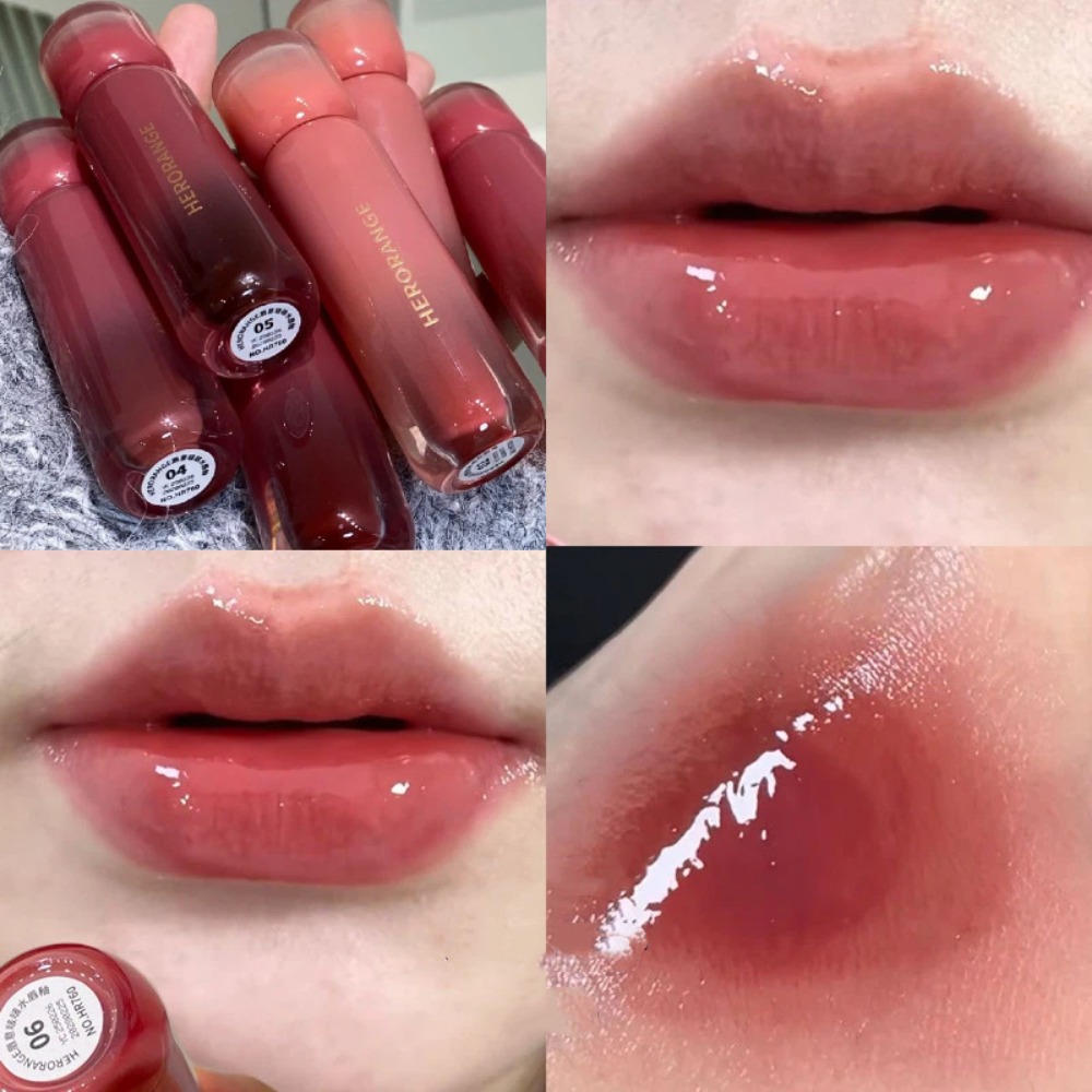 Lip Tint Korean - スモークドグレープパープルレッドリップグロス ミラーウォーターリップグロス 保湿リキッドリップスティック クリアティントメイクアップ 韓国女性用コスメ