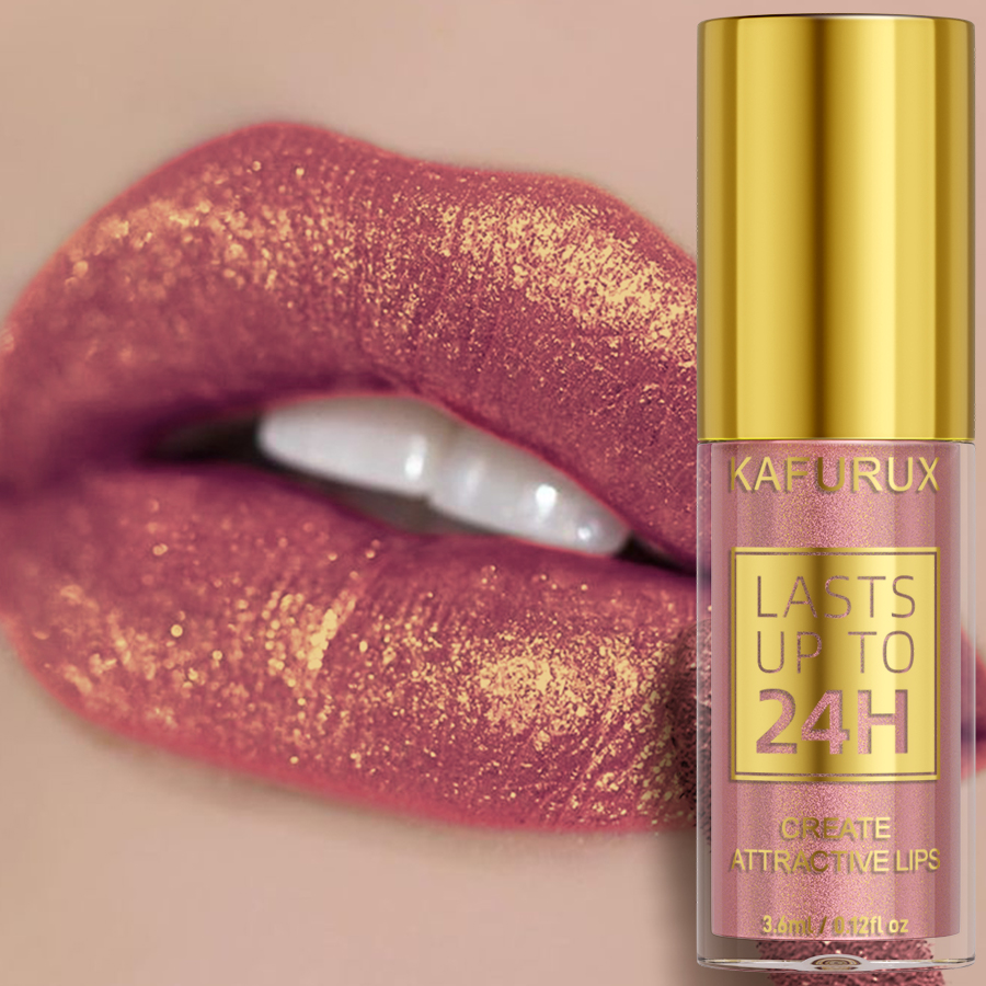 Lip Tint Korean - 1個入り グリッターメタリック 14色 リップグロス シャイニー 長持ち