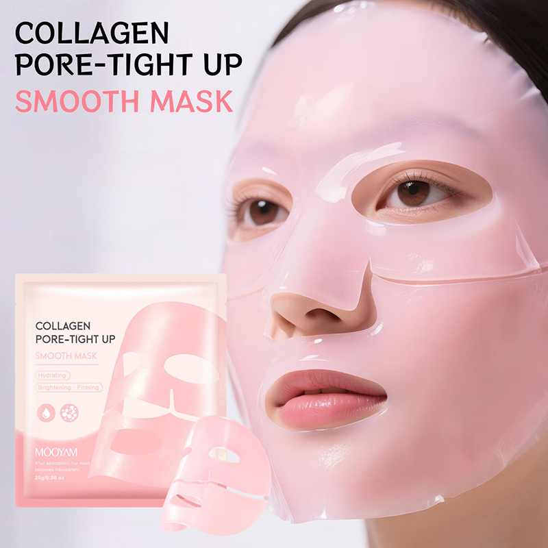 Sheet Mask Collagen - ピンクコラーゲンマスクディープクレンジング毛穴リファイニング保湿保湿鎮静エッセンスフェイシャルシートマスク栄養スキンケア