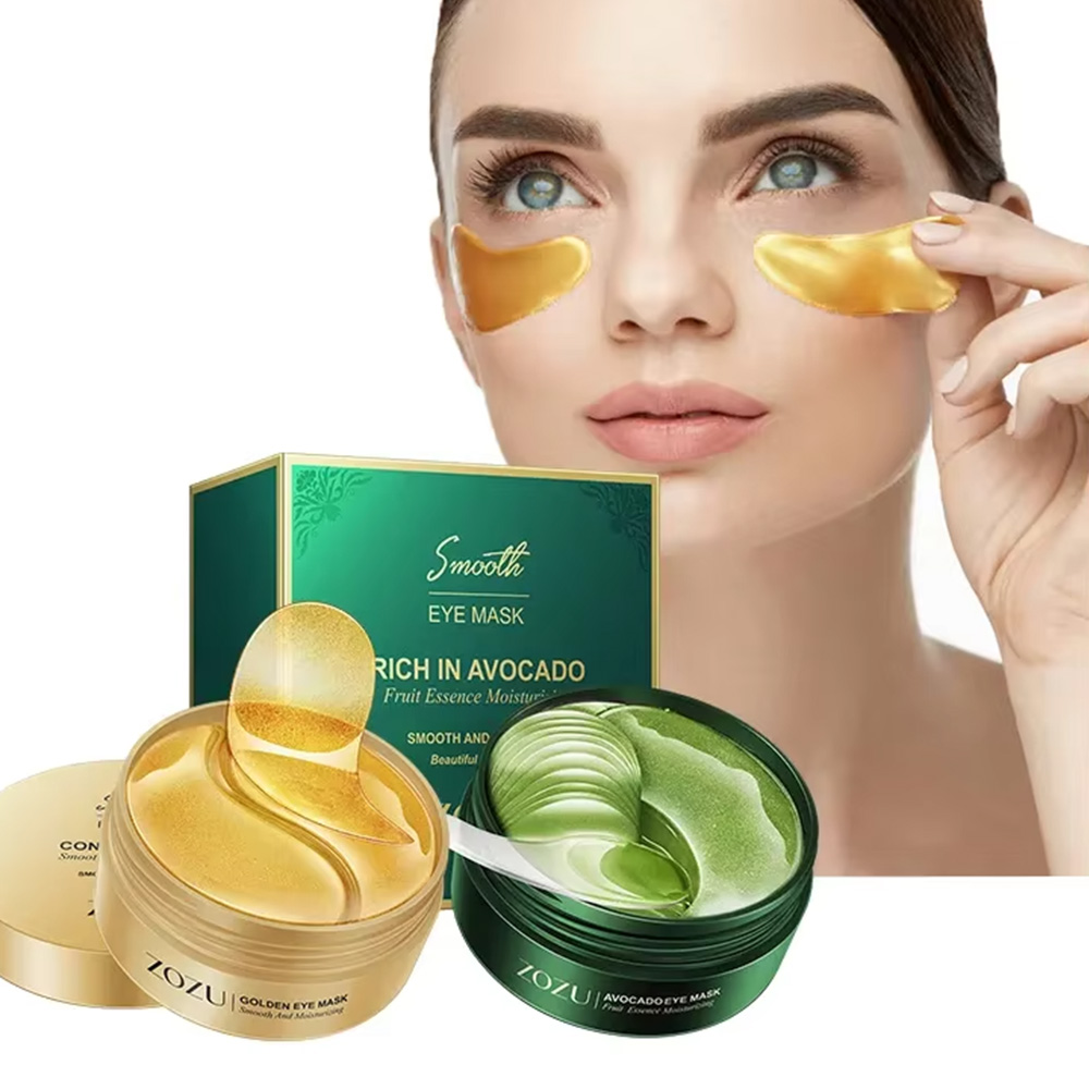 Sheet Mask Collagen - 24Kゴールデンアイジェルパッチ アボカドコラーゲンアイマスク くま・たるみ対策 保湿アイパッチ ハイドロゲルアイマスク