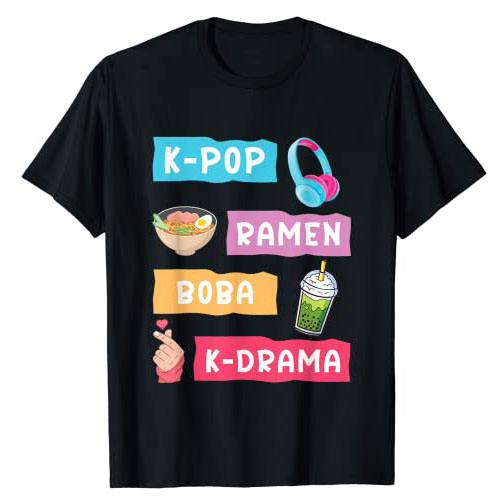 Lifestyle Korean Drama - 韓国のファン向けのK-popスタイルのTシャツ,ドラクマとkpopプリントのファッショナブルなカジュアルトップ,女の子向けギフト,流行のトレンド,韓国の服