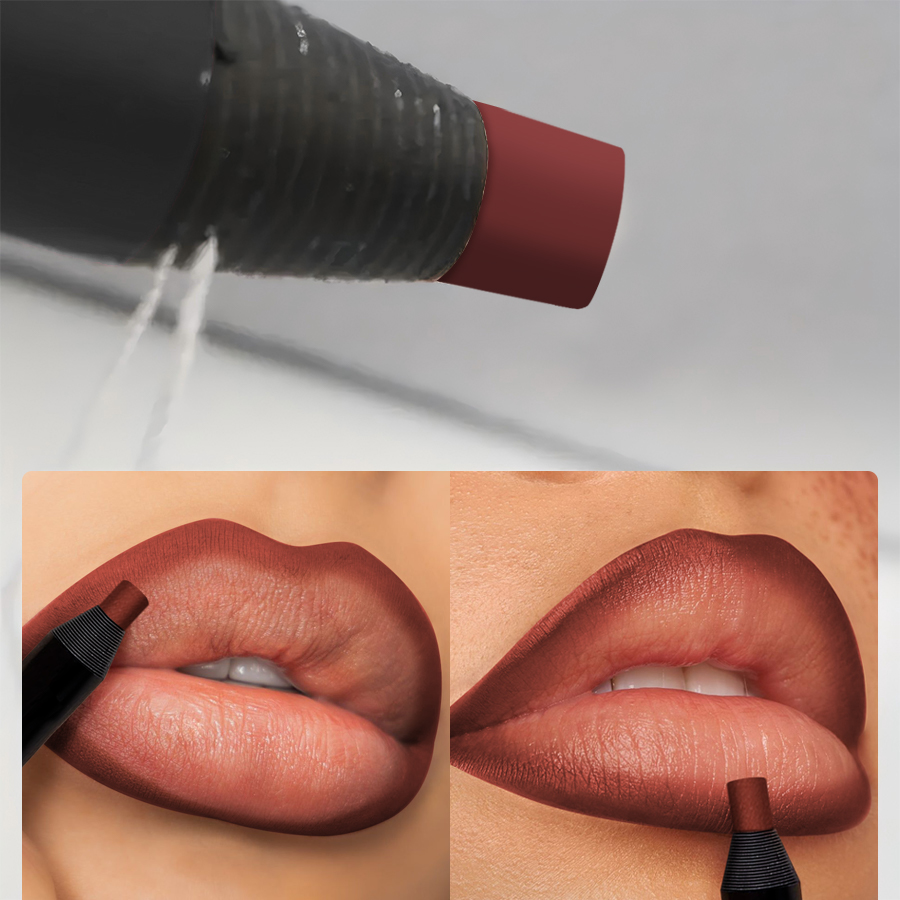 12 色防水マットリップライナー輪郭唇シェード口紅非粘着カッ - Lip Tint Korean のレビューと価格