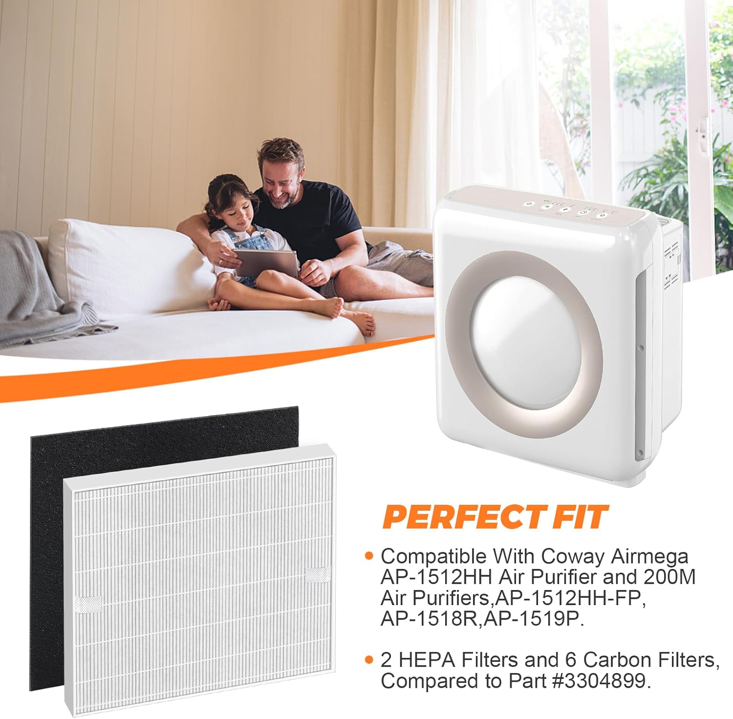 Blutoget 2 パック AP-1512HH 交換フィル - Coway Air Purifier Ap-1512Hh のレビューと価格