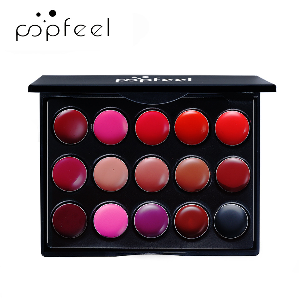 POPFEEL15 色の口紅パレットセット長期的なリップグロ - Lip Tint Korean のレビューと価格