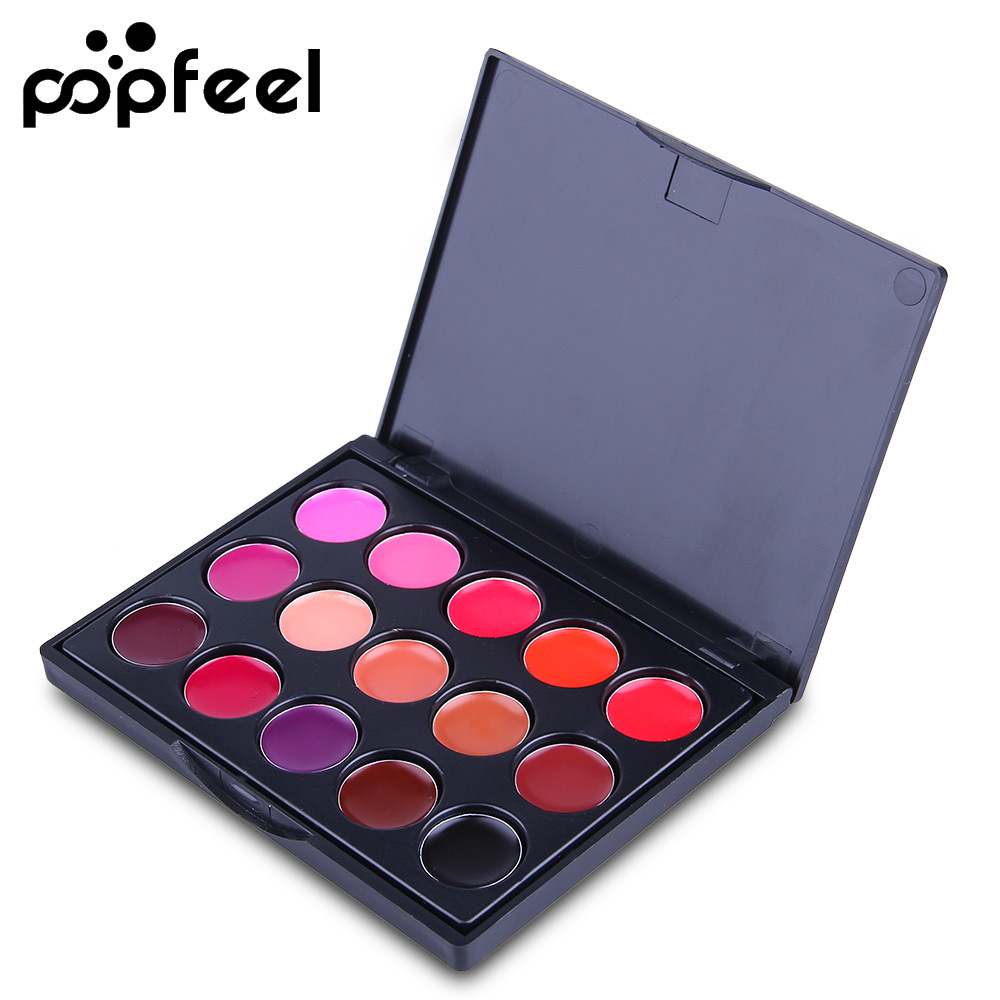 POPFEEL15 色の口紅パレットセット長期的なリップグロ - Lip Tint Korean のレビューと価格