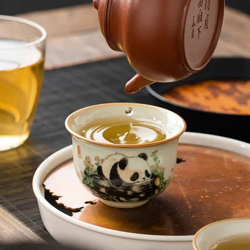 1 Pc 中国の伝統 Ru 窯セラミックティーカップ手描きの - Korean Tea Set のレビューと価格