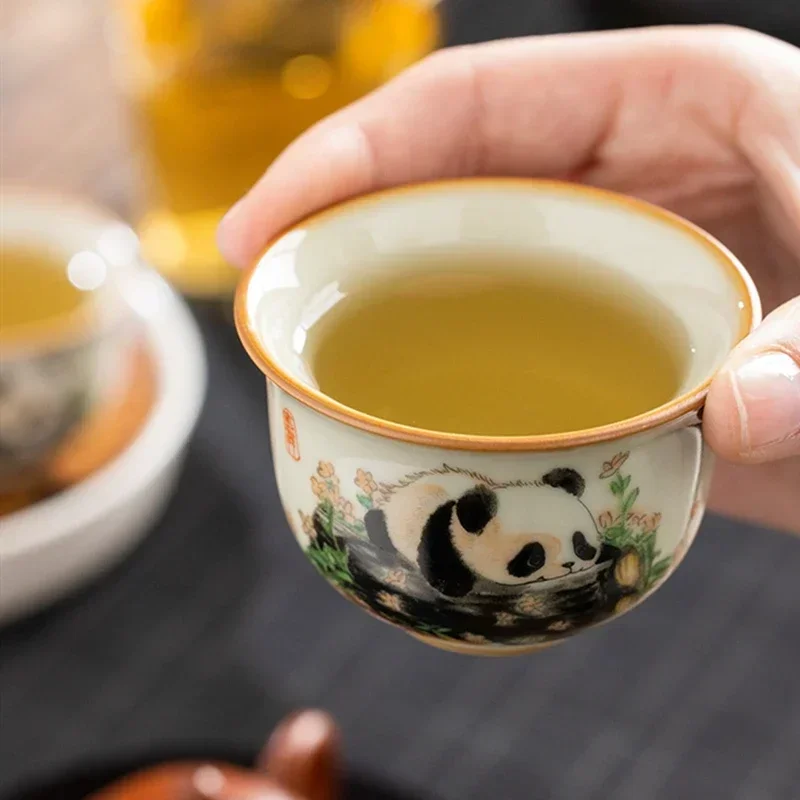 1 Pc 中国の伝統 Ru 窯セラミックティーカップ手描きの - Korean Tea Set のレビューと価格
