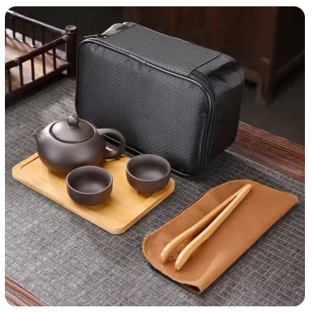 紫粘土トラベルティーセット屋外ポータブルカンフーティーセット - Korean Tea Set のレビューと価格