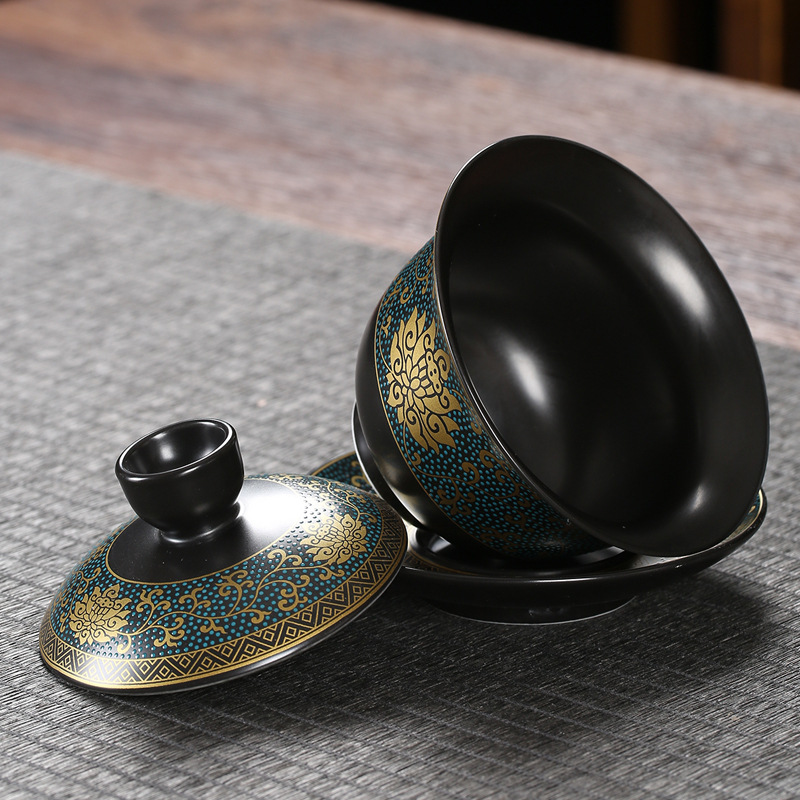 クラシックなチャイニーズティーカップ,ゲイワンブラッククレイ - Korean Tea Set のレビューと価格