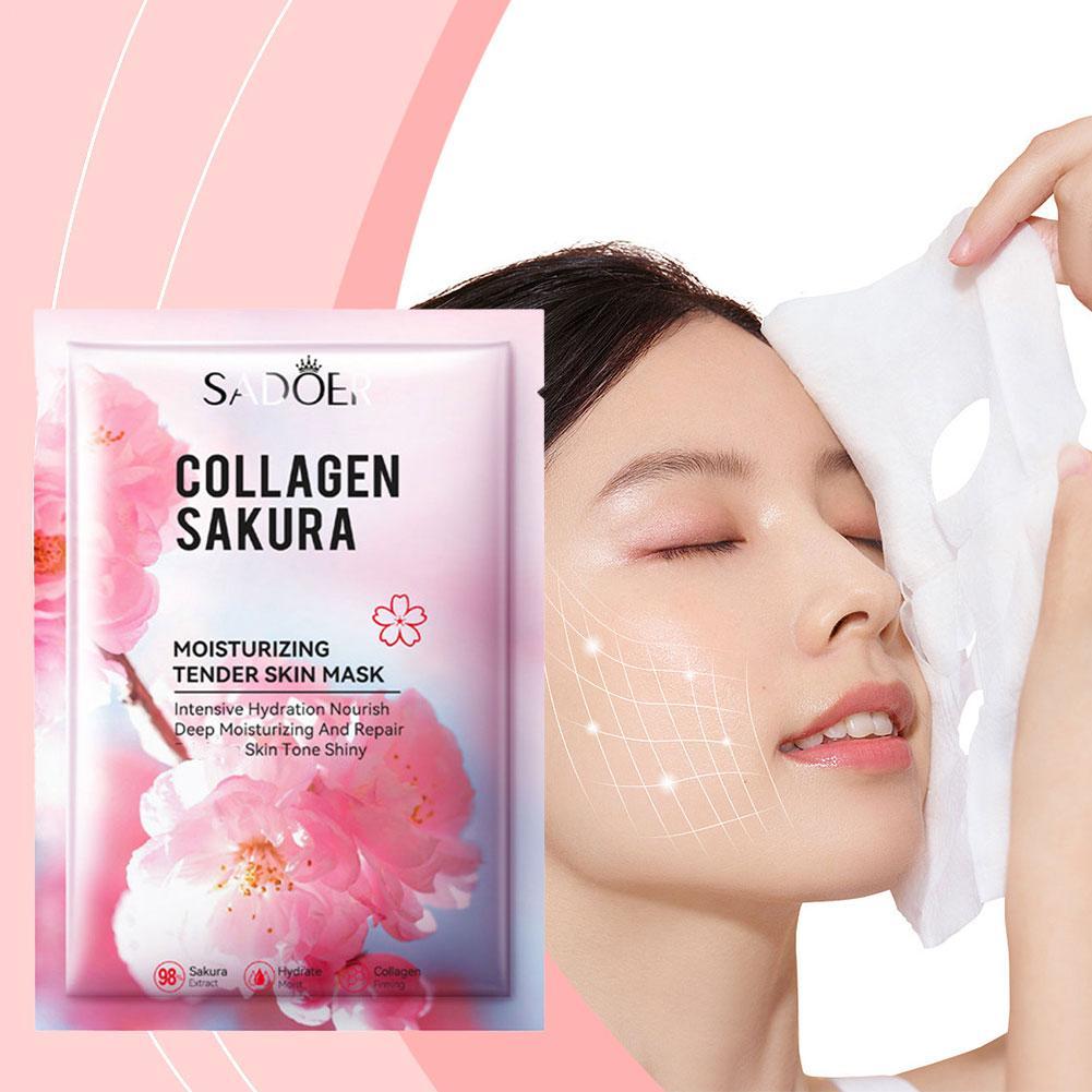 5枚入り コラーゲン サクラ フェイスマスク フェイシャルス - Sheet Mask Collagen のレビューと価格
