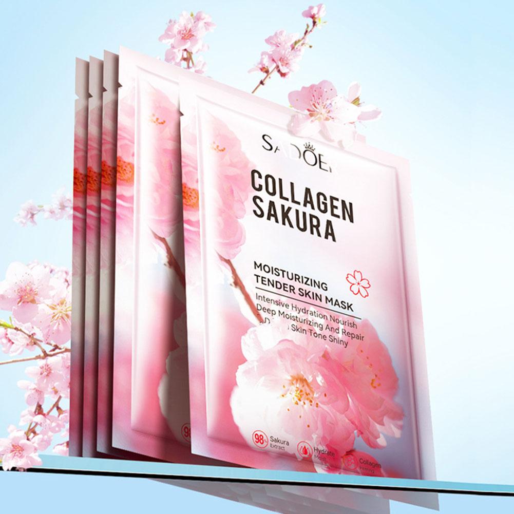 5枚入り コラーゲン サクラ フェイスマスク フェイシャルス - Sheet Mask Collagen のレビューと価格