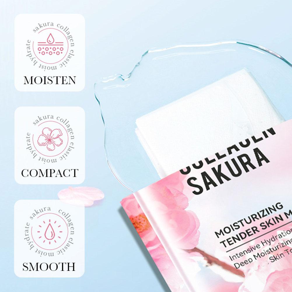 5枚入り コラーゲン サクラ フェイスマスク フェイシャルス - Sheet Mask Collagen のレビューと価格