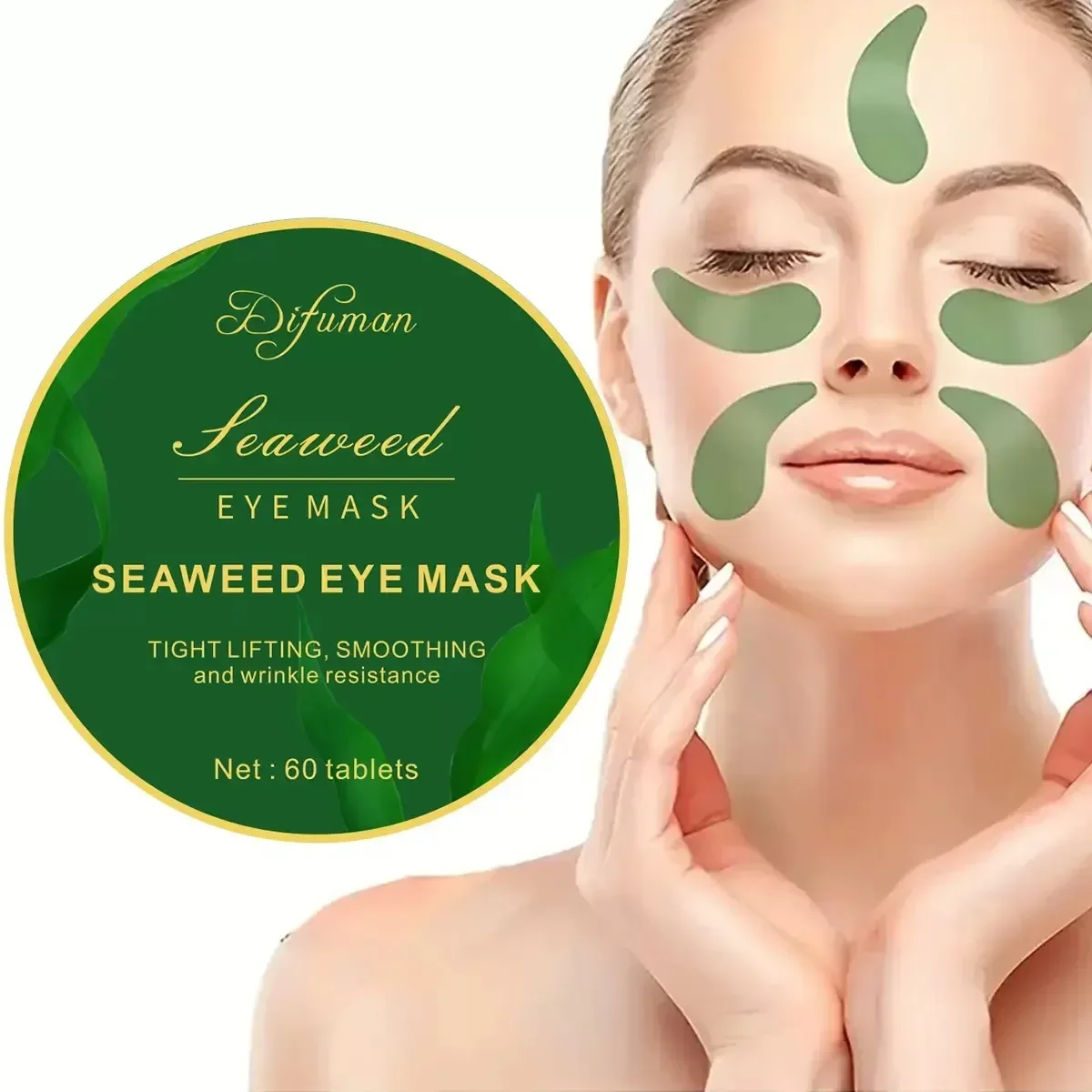 60 個の海藻ヒアルロン酸アイマスクでクマを取り除くコラーゲ - Sheet Mask Collagen のレビューと価格