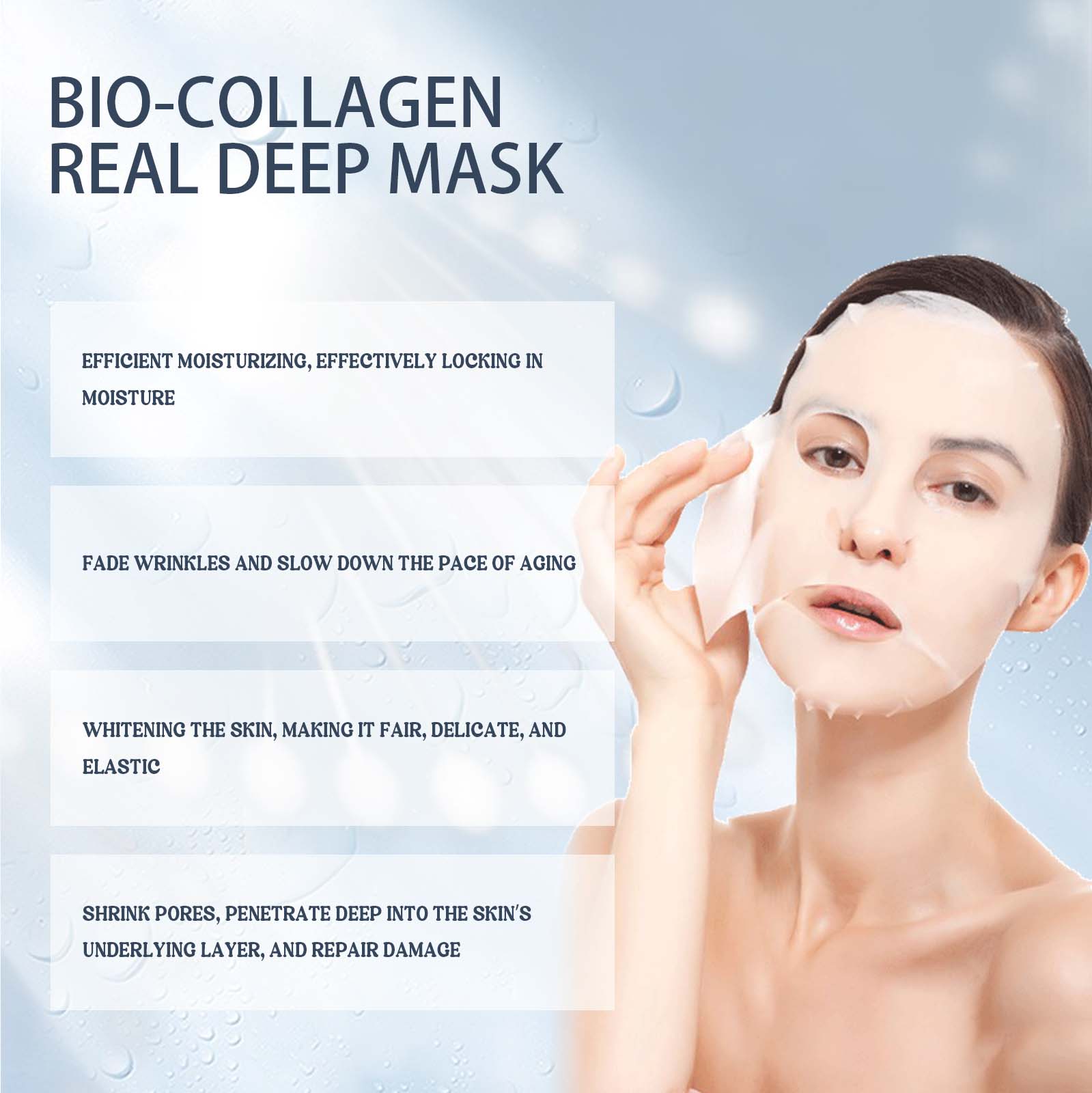 Eelhoe-bioコラーゲンフェイスマスク、肌の保湿、睡眠 - Sheet Mask Collagen のレビューと価格