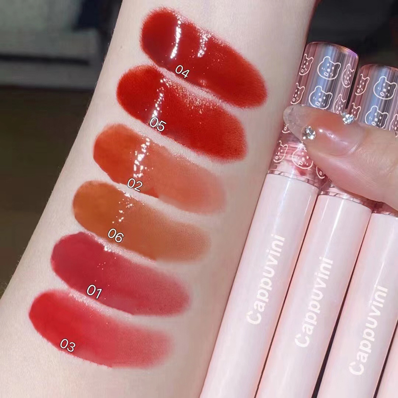 韓国産チェリーレッド防水ミラーフィニッシュウォーターリップグ - Lip Tint Korean のレビューと価格